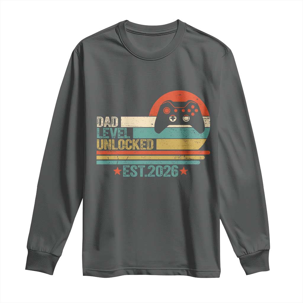 Dad Level Unlocked Long Sleeve Shirt Funny New Dad Gaming Gamer 2026
