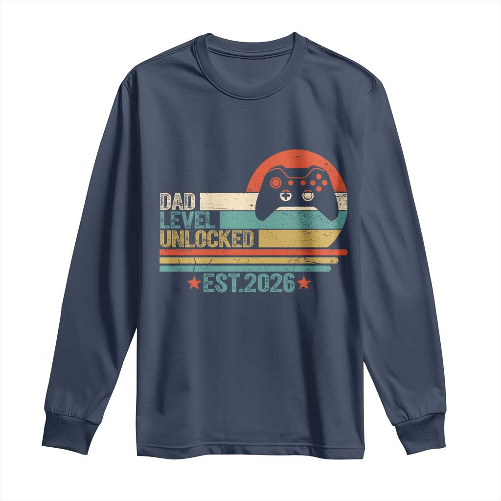 Dad Level Unlocked Long Sleeve Shirt Funny New Dad Gaming Gamer 2026