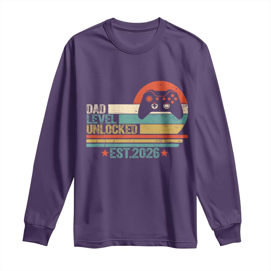 Dad Level Unlocked Long Sleeve Shirt Funny New Dad Gaming Gamer 2026