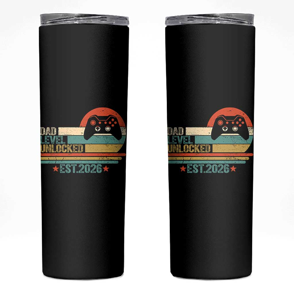 Dad Level Unlocked Skinny Tumbler Funny New Dad Gaming Gamer 2026