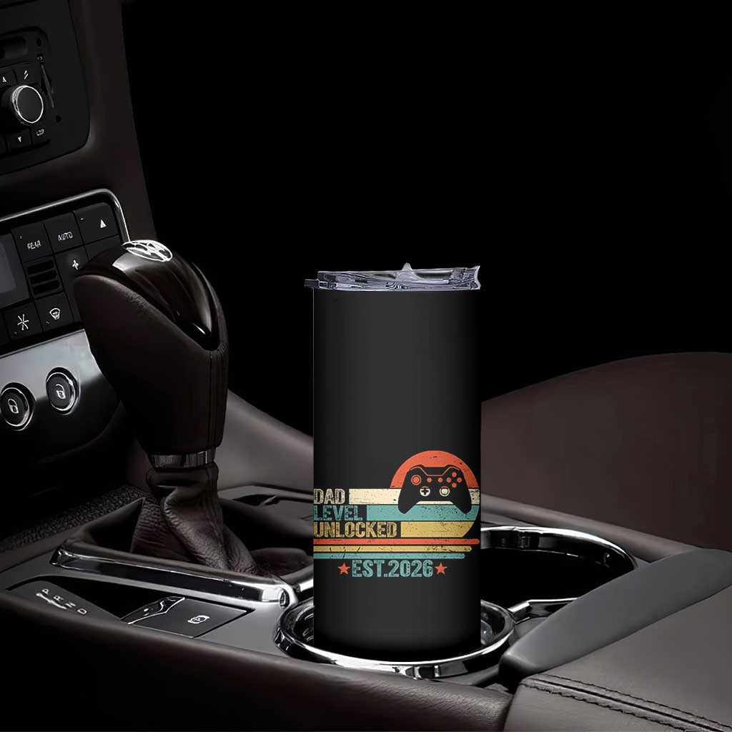 Dad Level Unlocked Skinny Tumbler Funny New Dad Gaming Gamer 2026
