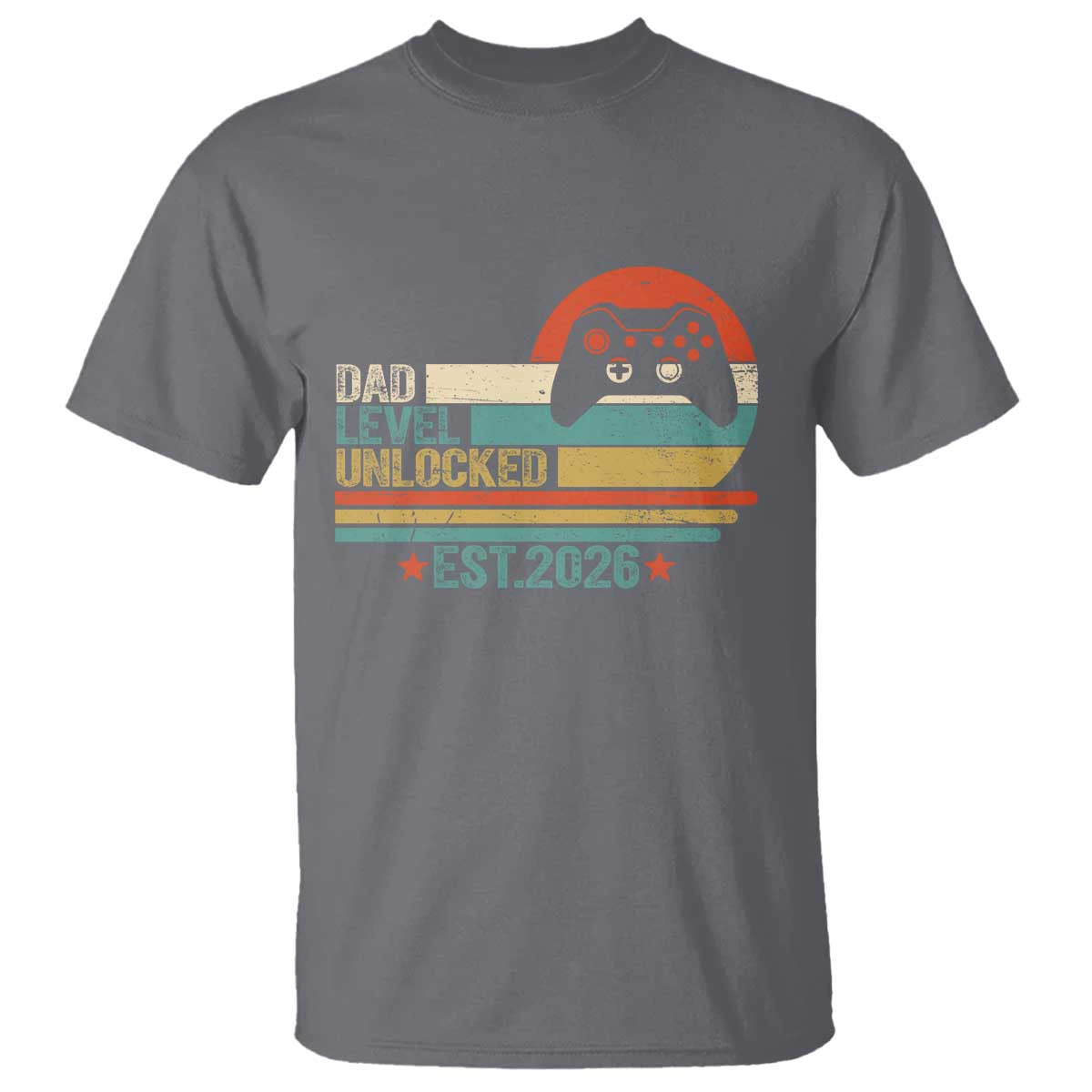 Dad Level Unlocked T Shirt Funny New Dad Gaming Gamer 2026