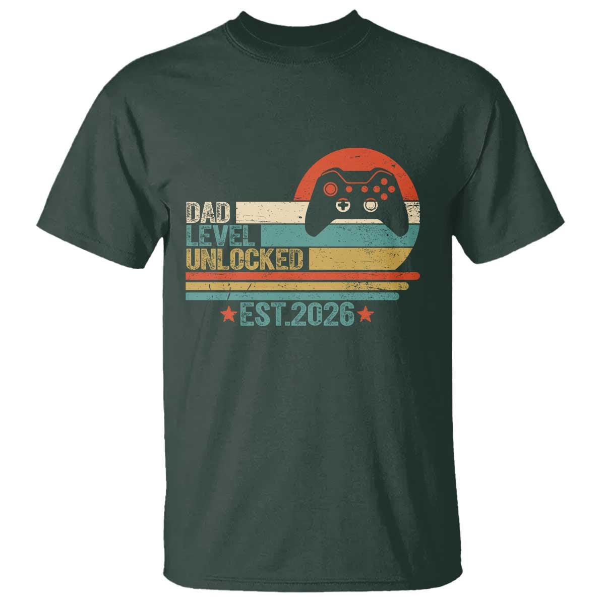 Dad Level Unlocked T Shirt Funny New Dad Gaming Gamer 2026