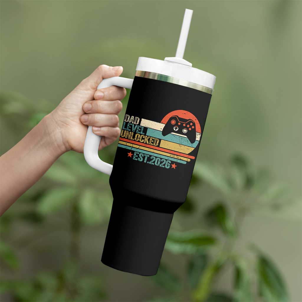 Dad Level Unlocked Tumbler With Handle Funny New Dad Gaming Gamer 2026
