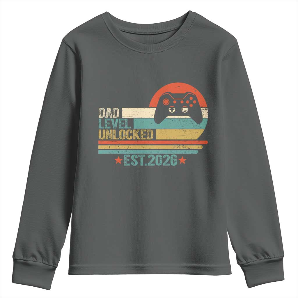 Dad Level Unlocked Youth Sweatshirt Funny New Dad Gaming Gamer 2026