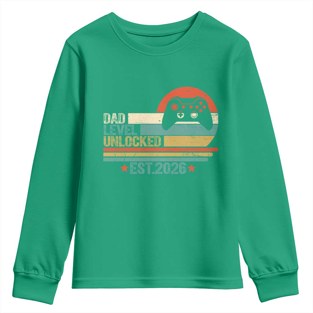Dad Level Unlocked Youth Sweatshirt Funny New Dad Gaming Gamer 2026