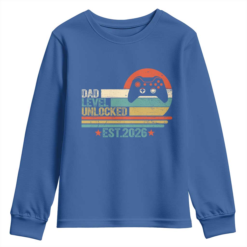 Dad Level Unlocked Youth Sweatshirt Funny New Dad Gaming Gamer 2026