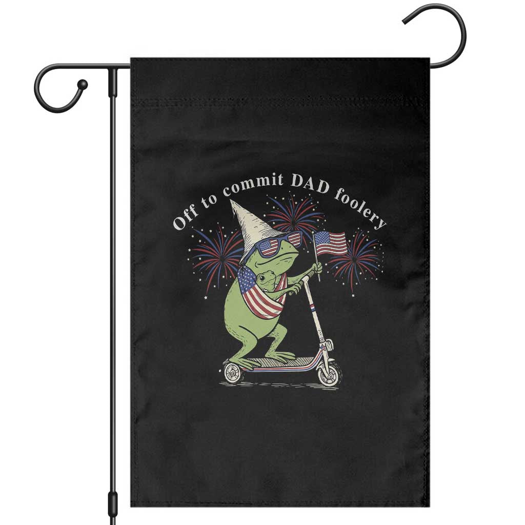 New Dad Frog 4th of July Garden Flag Off to Commit Dad Foolery