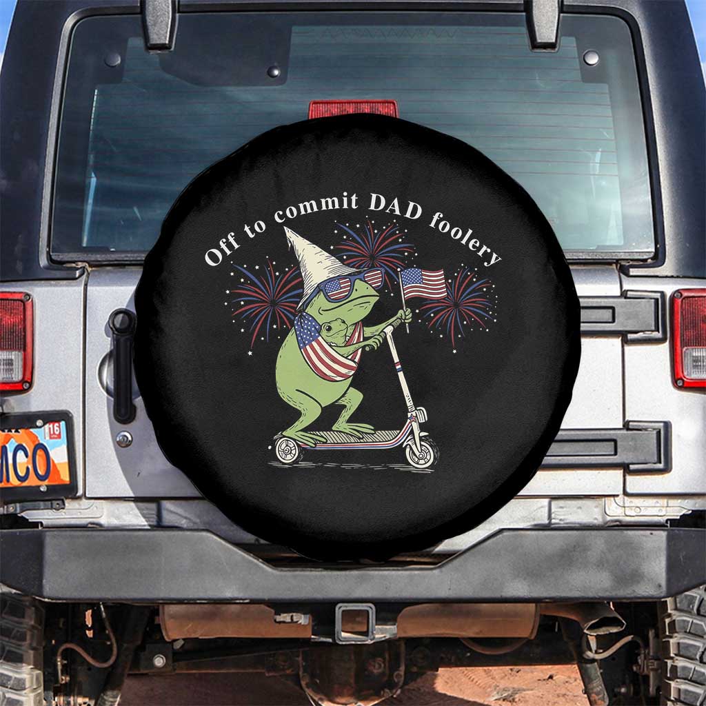 New Dad Frog 4th of July Spare Tire Cover Off to Commit Dad Foolery