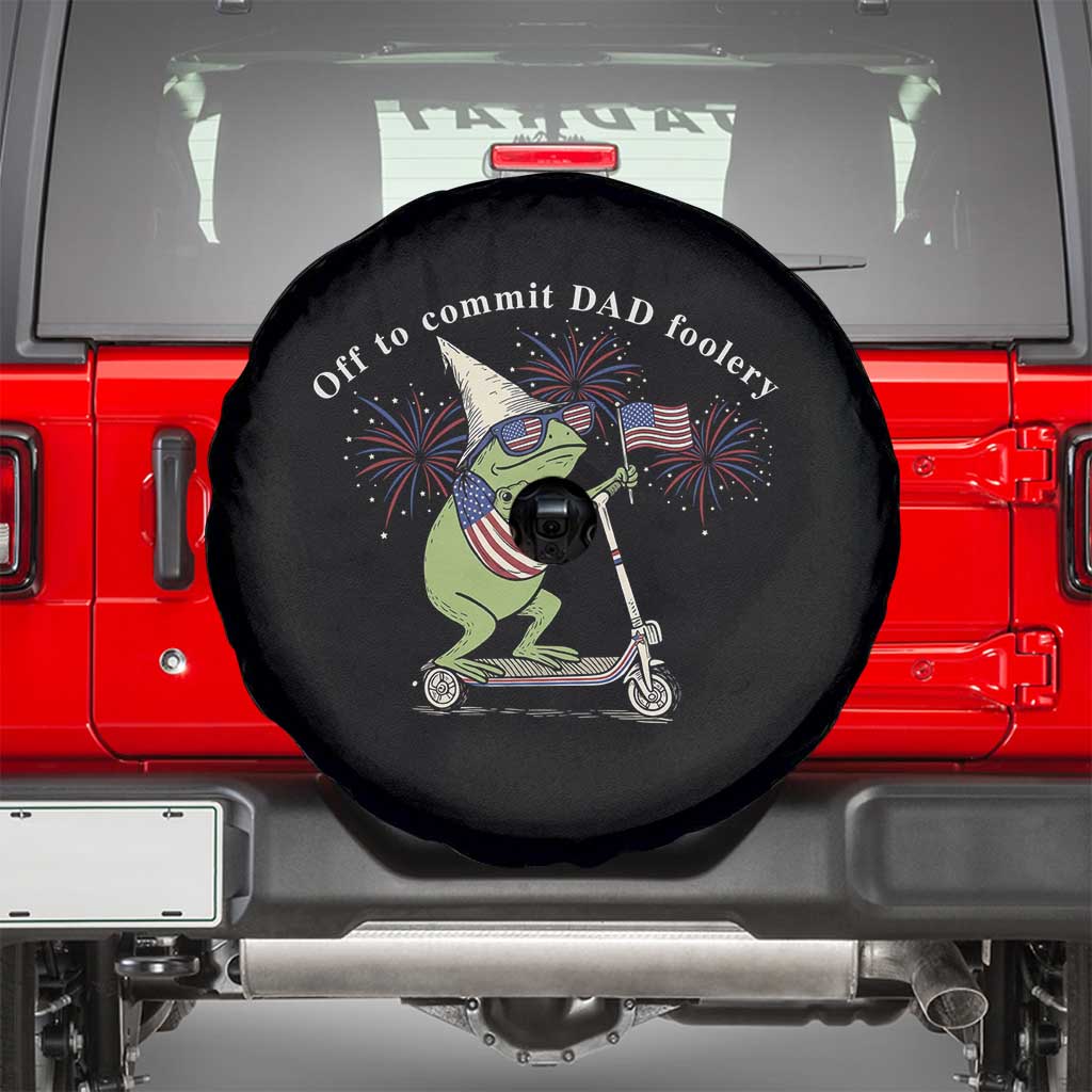 New Dad Frog 4th of July Spare Tire Cover Off to Commit Dad Foolery