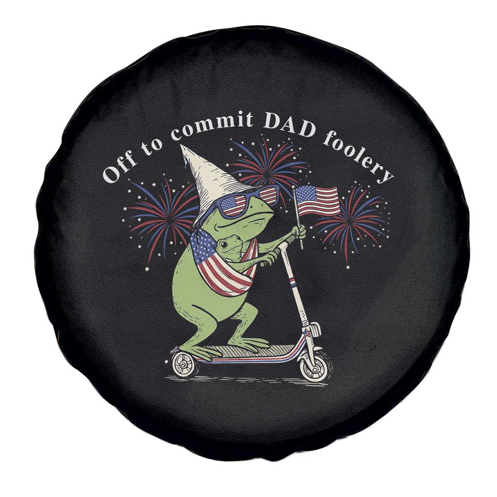 New Dad Frog 4th of July Spare Tire Cover Off to Commit Dad Foolery