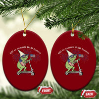 New Dad Frog 4th of July Ceramic Ornament Off to Commit Dad Foolery