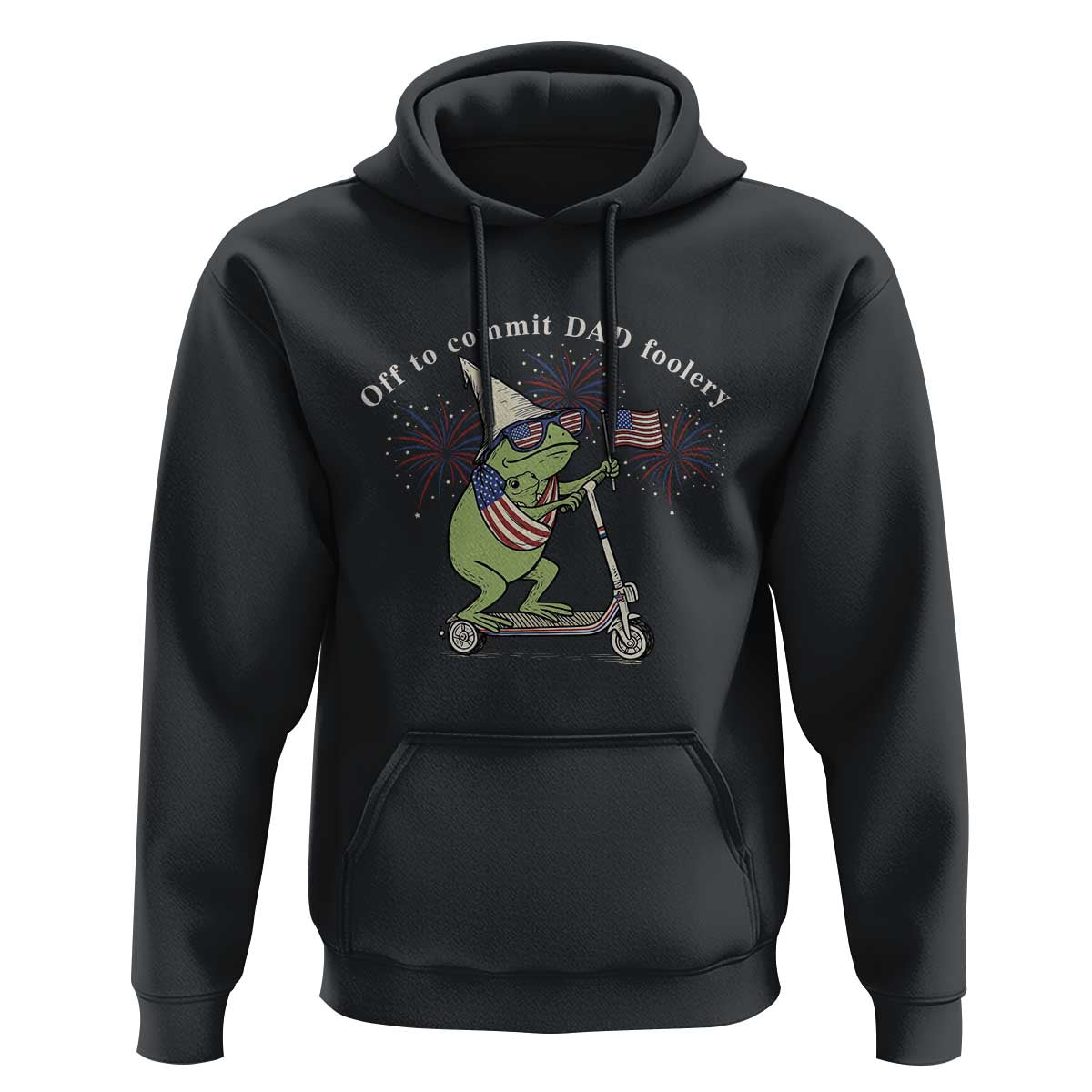 New Dad Frog 4th of July Hoodie Off to Commit Dad Foolery
