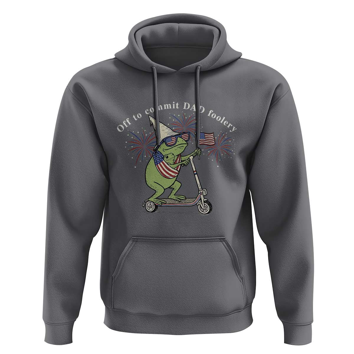 New Dad Frog 4th of July Hoodie Off to Commit Dad Foolery