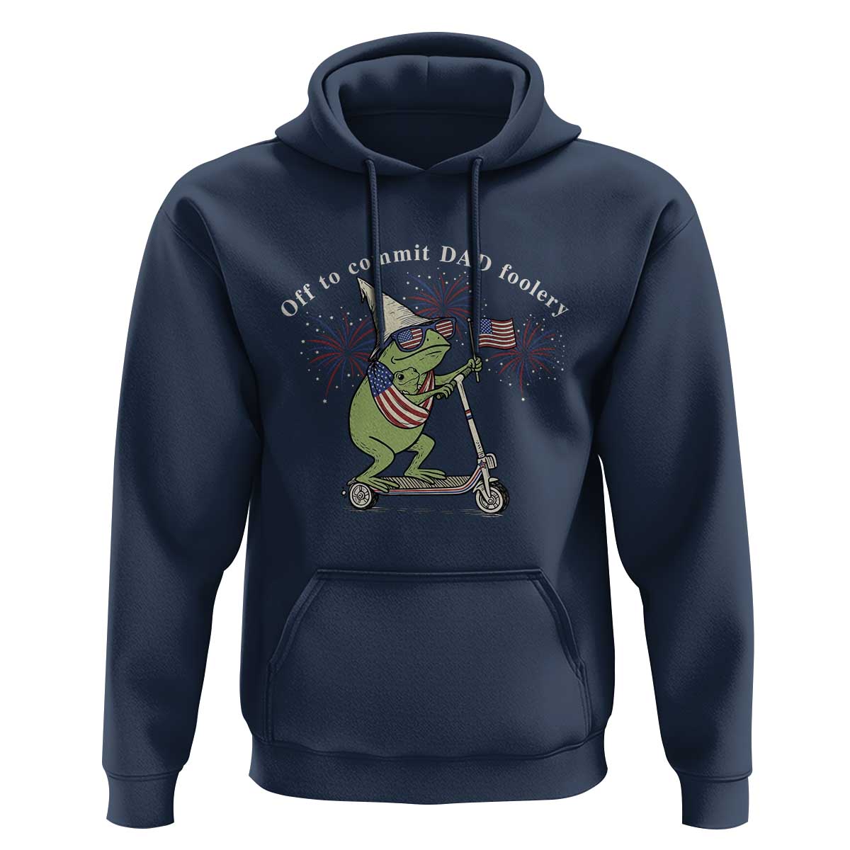 New Dad Frog 4th of July Hoodie Off to Commit Dad Foolery