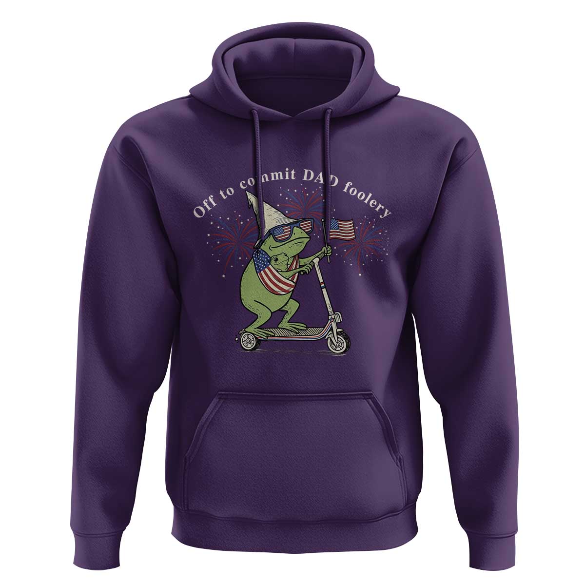 New Dad Frog 4th of July Hoodie Off to Commit Dad Foolery