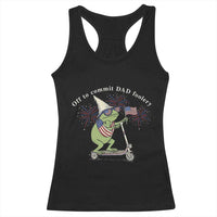 New Dad Frog 4th of July Racerback Tank Top Off to Commit Dad Foolery