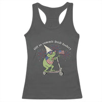 New Dad Frog 4th of July Racerback Tank Top Off to Commit Dad Foolery
