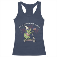 New Dad Frog 4th of July Racerback Tank Top Off to Commit Dad Foolery