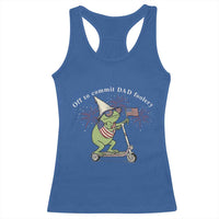 New Dad Frog 4th of July Racerback Tank Top Off to Commit Dad Foolery