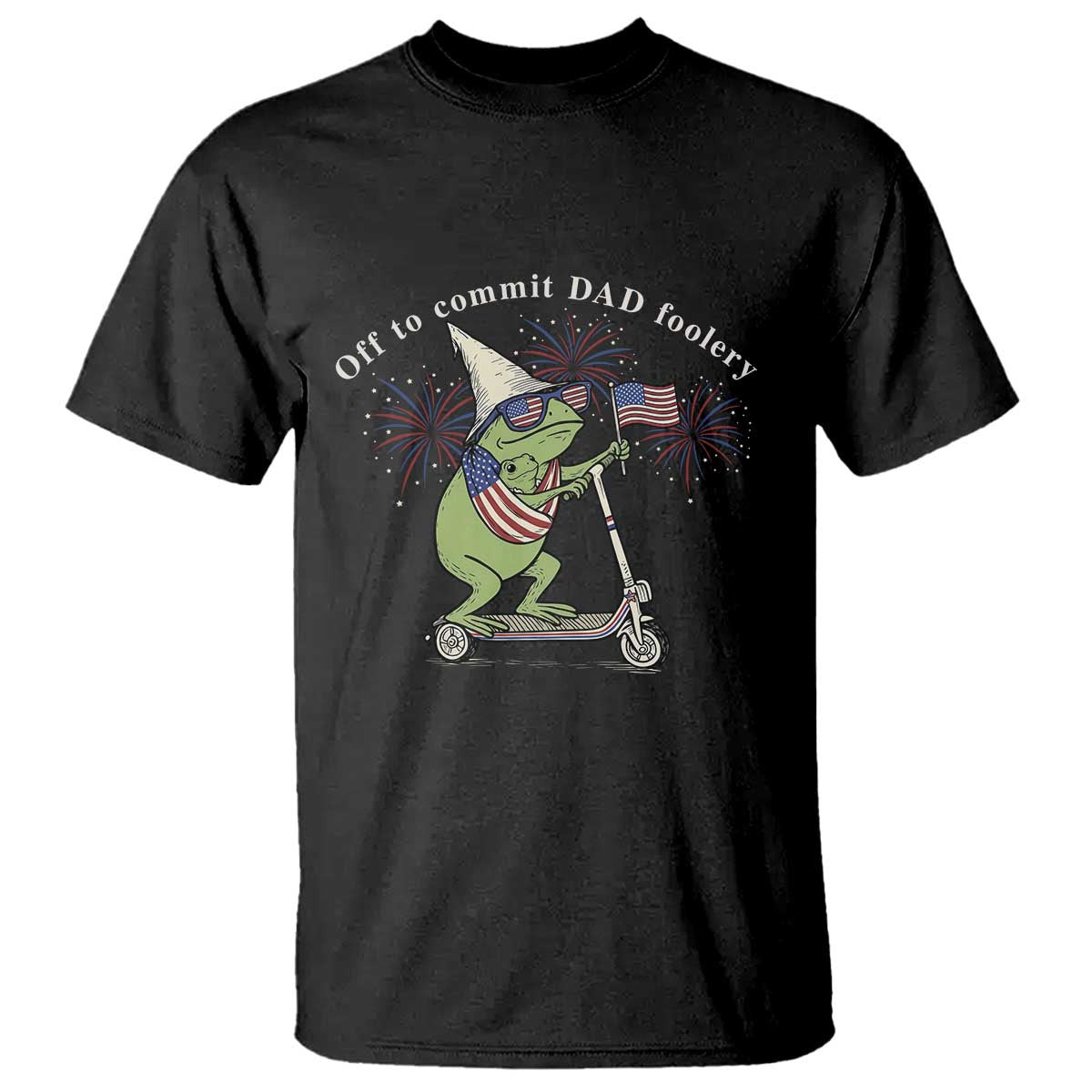 New Dad Frog 4th of July T Shirt Off to Commit Dad Foolery