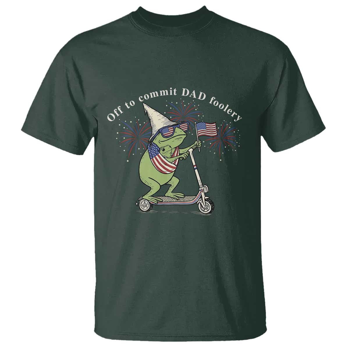 New Dad Frog 4th of July T Shirt Off to Commit Dad Foolery