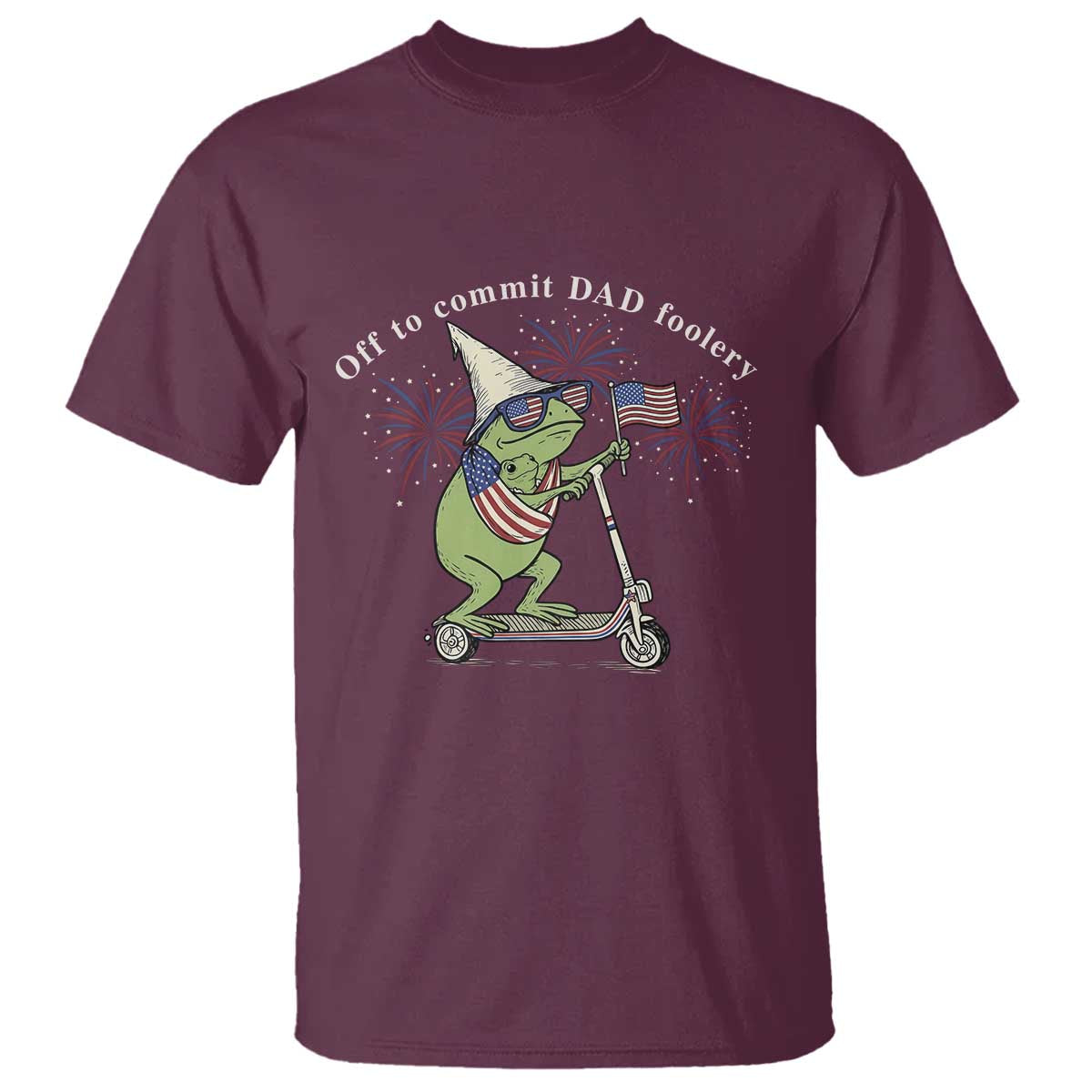 New Dad Frog 4th of July T Shirt Off to Commit Dad Foolery
