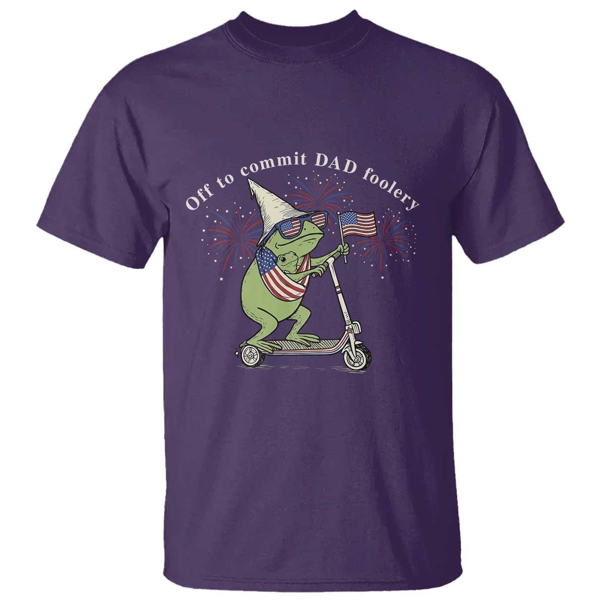 New Dad Frog 4th of July T Shirt Off to Commit Dad Foolery