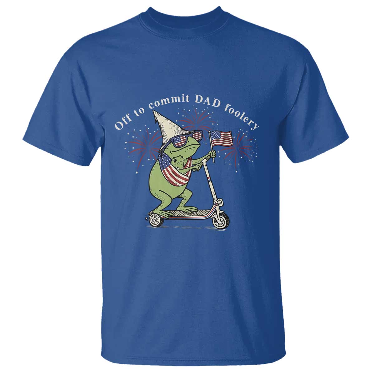 New Dad Frog 4th of July T Shirt Off to Commit Dad Foolery
