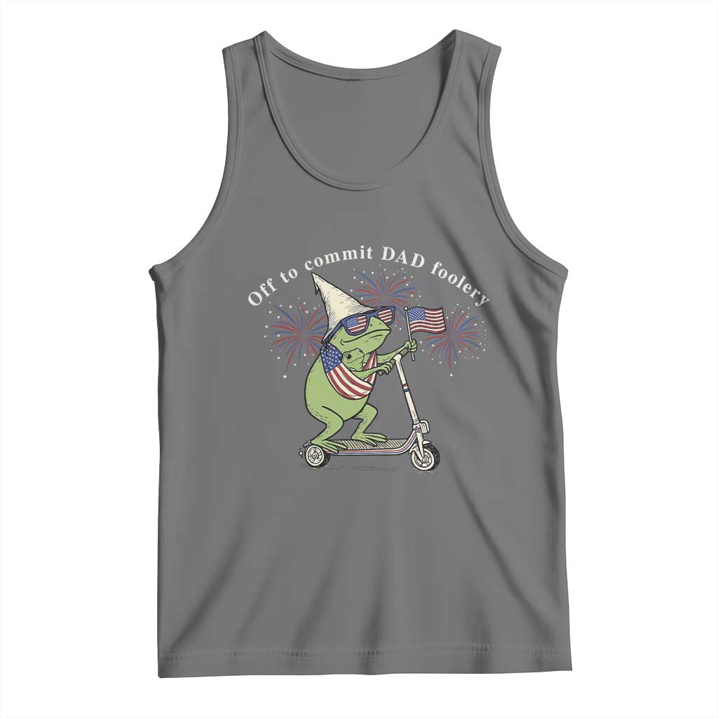 New Dad Frog 4th of July Tank Top Off to Commit Dad Foolery