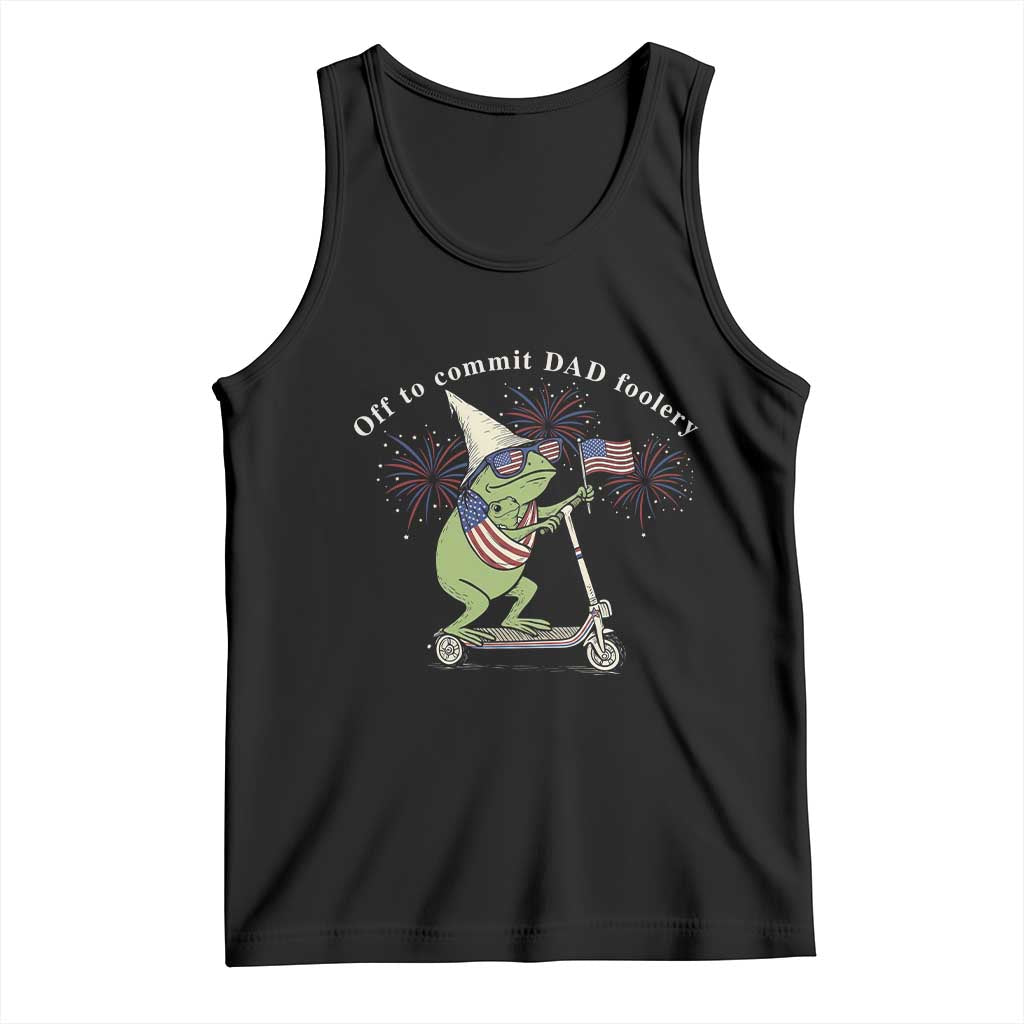 New Dad Frog 4th of July Tank Top Off to Commit Dad Foolery