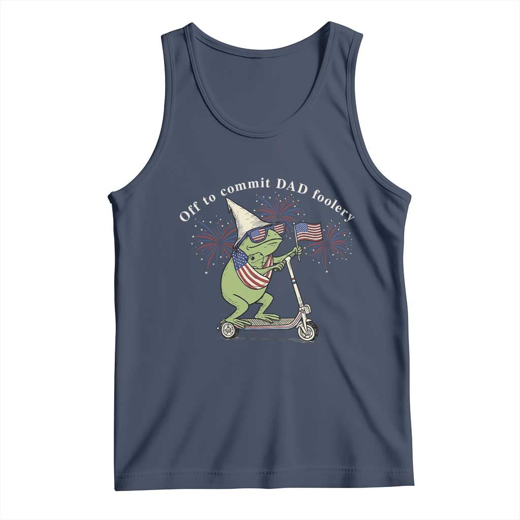 New Dad Frog 4th of July Tank Top Off to Commit Dad Foolery