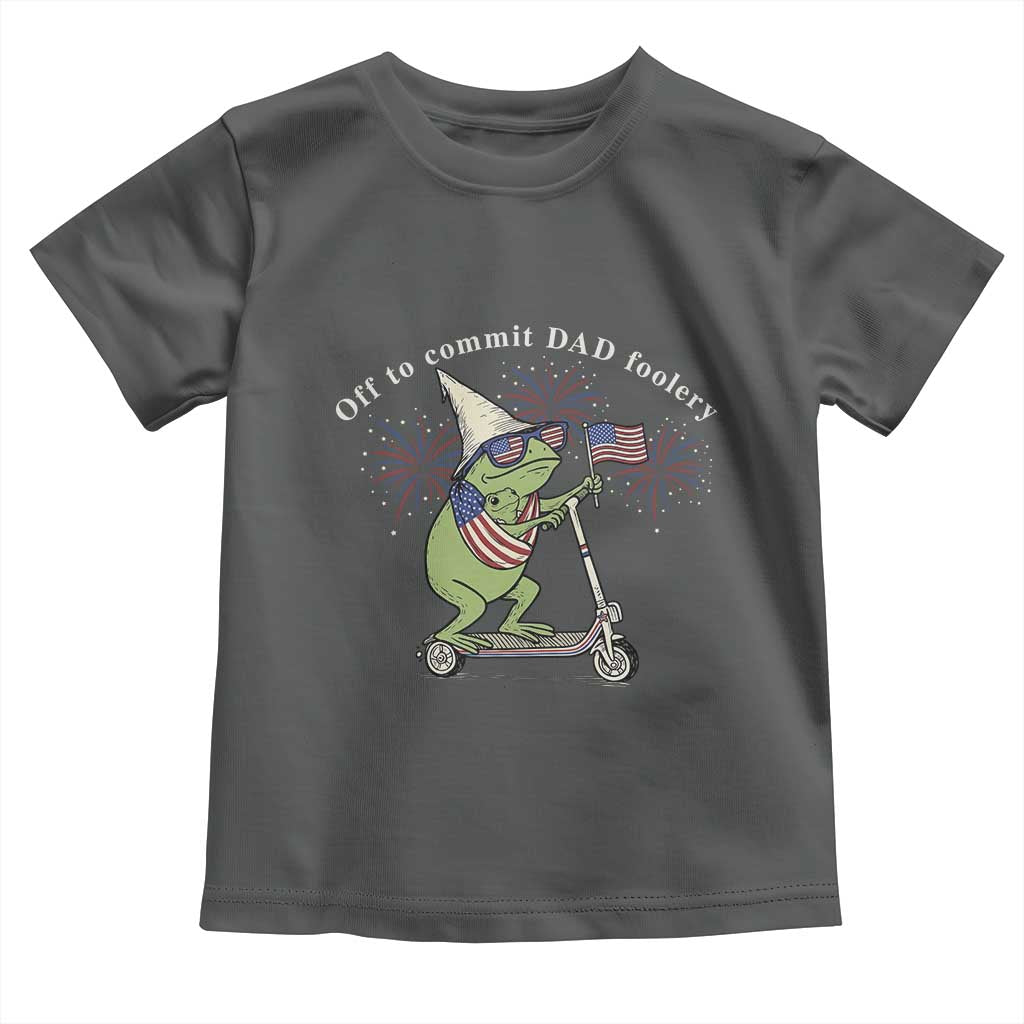 New Dad Frog 4th of July Toddler T Shirt Off to Commit Dad Foolery
