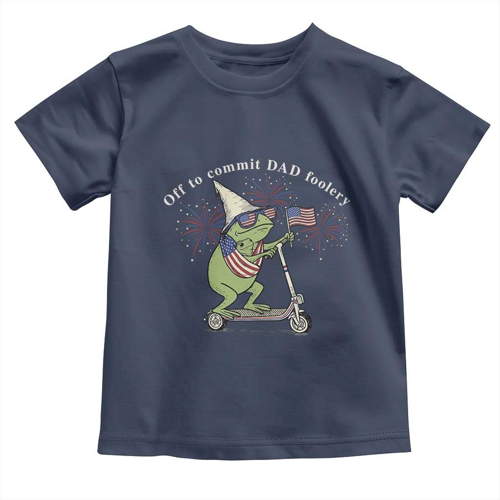 New Dad Frog 4th of July Toddler T Shirt Off to Commit Dad Foolery
