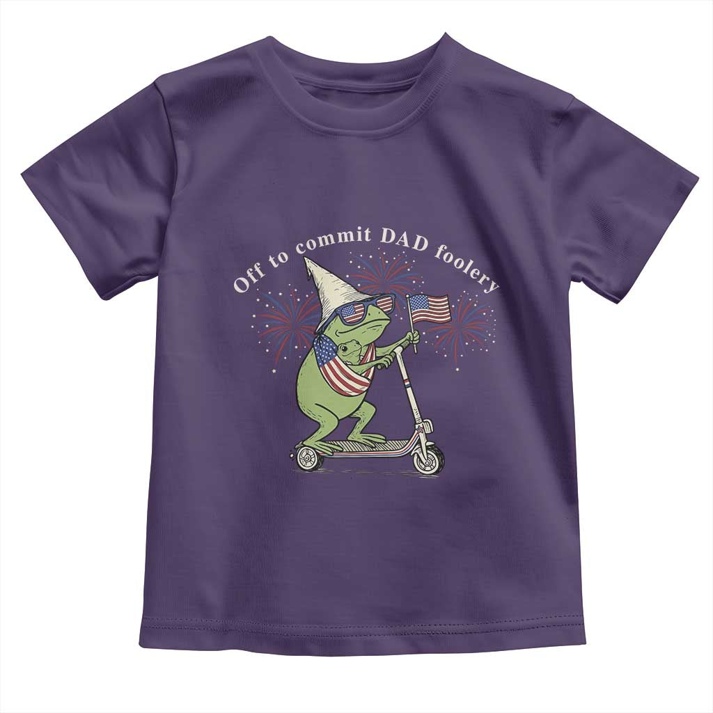 New Dad Frog 4th of July Toddler T Shirt Off to Commit Dad Foolery