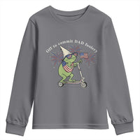 New Dad Frog 4th of July Youth Sweatshirt Off to Commit Dad Foolery