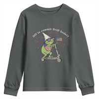 New Dad Frog 4th of July Youth Sweatshirt Off to Commit Dad Foolery
