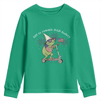 New Dad Frog 4th of July Youth Sweatshirt Off to Commit Dad Foolery