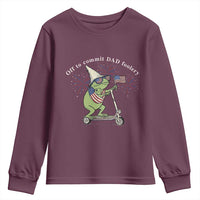 New Dad Frog 4th of July Youth Sweatshirt Off to Commit Dad Foolery