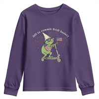 New Dad Frog 4th of July Youth Sweatshirt Off to Commit Dad Foolery