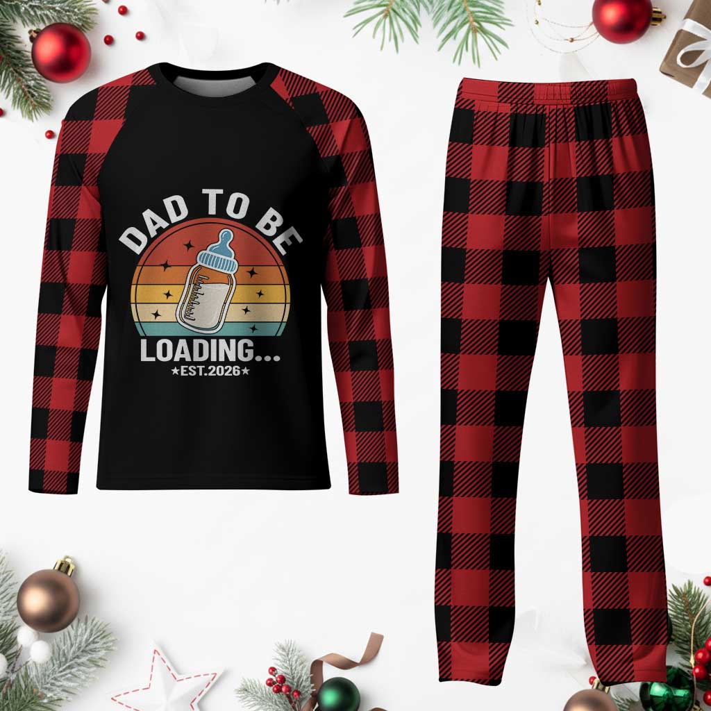 Dad to Be 2026 Plaid Pajama Set Funny Pregnancy Announcement Gift