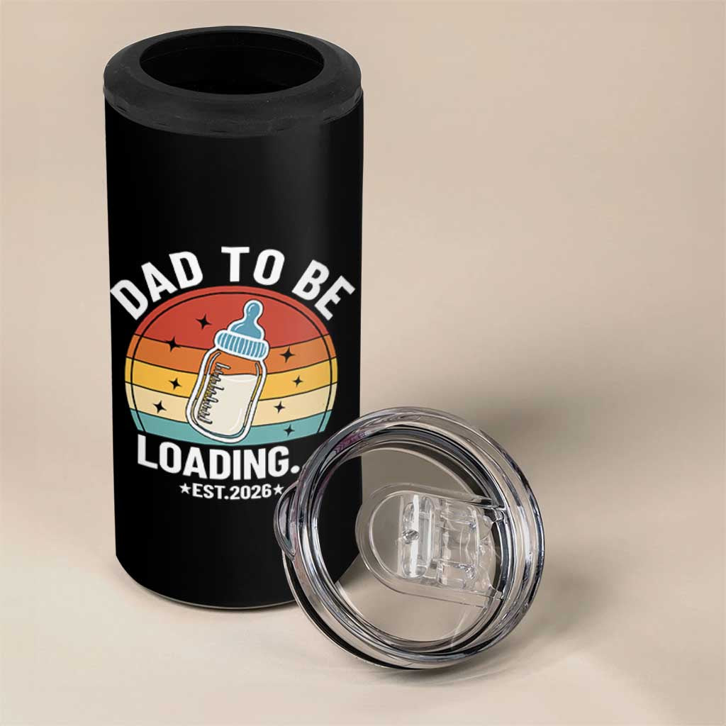 Dad to Be 2026 4 in 1 Can Cooler Tumbler Funny Pregnancy Announcement Gift