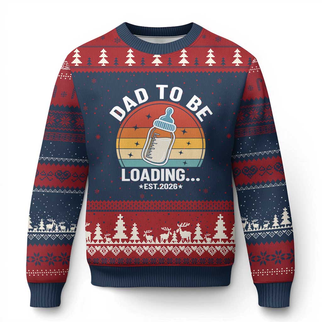 Dad to Be 2026 Ugly Christmas Sweater Funny Pregnancy Announcement Gift
