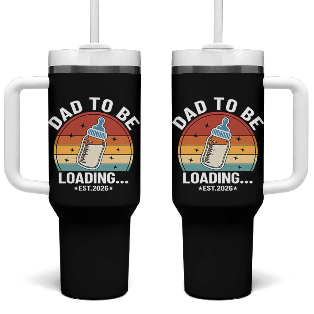 Dad to Be 2026 Tumbler With Handle Funny Pregnancy Announcement Gift