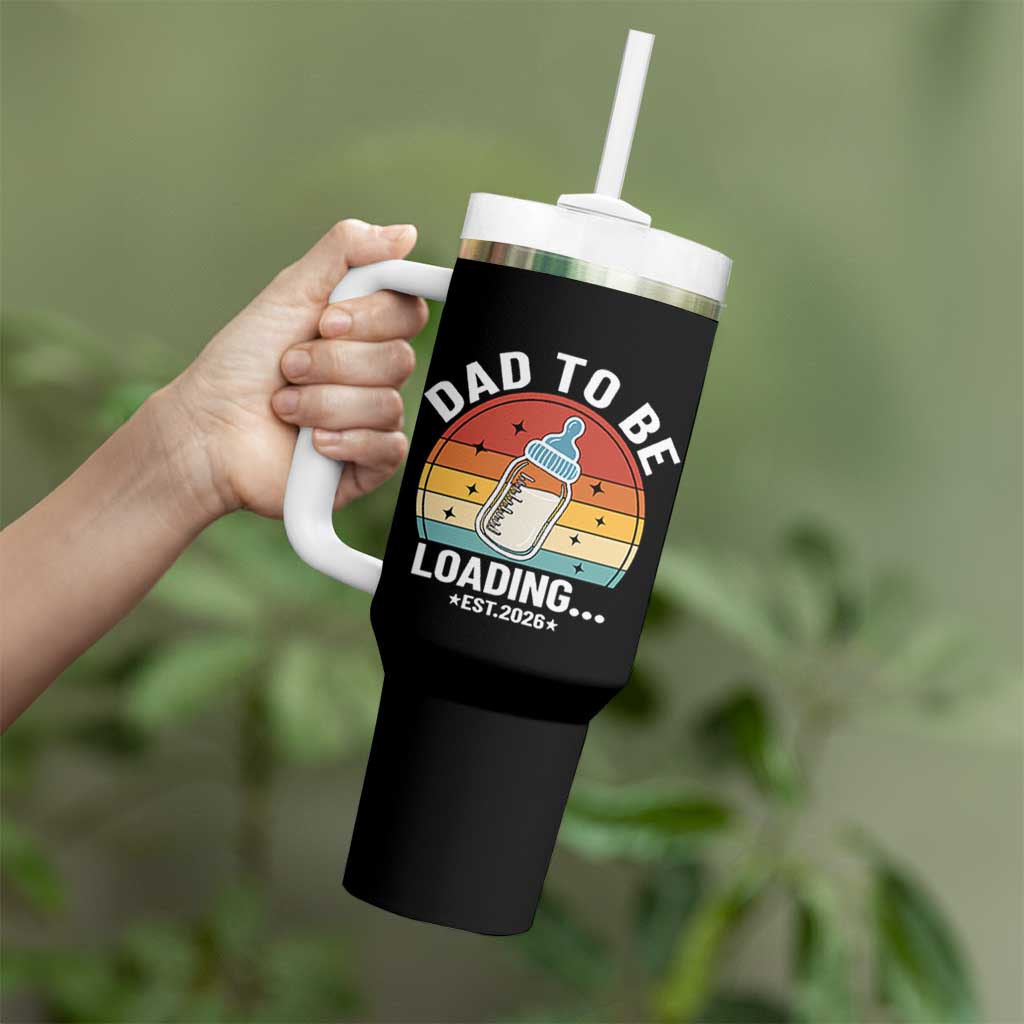 Dad to Be 2026 Tumbler With Handle Funny Pregnancy Announcement Gift