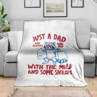 Just Dad Who Always Came Back With The Milk Throw Blanket Funny Raccoon Dad