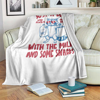 Just Dad Who Always Came Back With The Milk Throw Blanket Funny Raccoon Dad