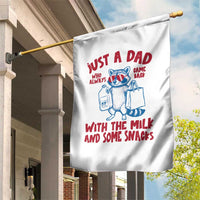Just Dad Who Always Came Back With The Milk Garden Flag Funny Raccoon Dad
