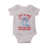 Just Dad Who Always Came Back With The Milk Baby Onesie Funny Raccoon Dad
