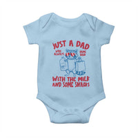 Just Dad Who Always Came Back With The Milk Baby Onesie Funny Raccoon Dad